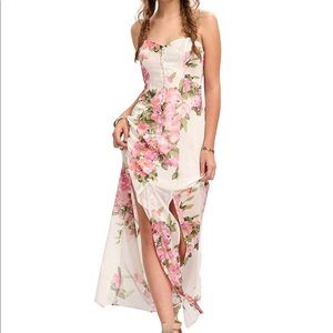 White and pink floral dress